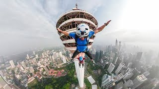 GoPro BASE Jumping the Worlds 7th Tallest Tower with Marshall Miller [upl. by Yerffoj]