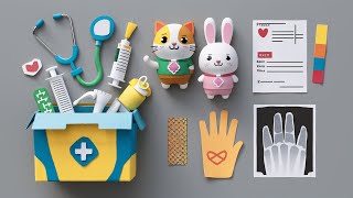 Paper Doctor Set  DIY doctor set with paper  Paper Toys  Paper Craft  Homemade craft [upl. by Liagabba503]