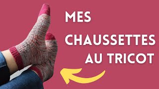 ❤️ Mes CHAUSSETTES au TRICOT tuto gratuit pour femme un joli patron à tricoter et une belle laine [upl. by Correna]