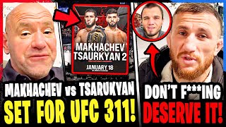 Islam Makhachev vs Arman Tsarukyan SET FOR UFC 311 Dana White CANCELS FIGHT Merab amp Umar BEEF [upl. by Aitnauq841]