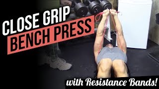 How to Do Close Grip Bench Press with Resistance Bands Best Resistance Bands Exercises [upl. by Onitnevuj]