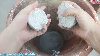 ASMR new grainy texture with sand cement clay pot crumbling ❤️❤️❤️ [upl. by Tut]