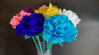 Beautiful crepe paper flowers bouquet how to make crepe paper flowers bouquet [upl. by Tiertza411]