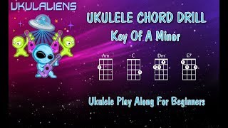 Ukulele Chord Drill Practice  A Minor  Ukulele Play Along [upl. by Yerbua]