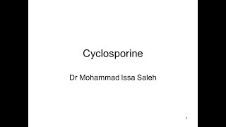 Cyclosporine clinical pharmacokinetics [upl. by Emmi]