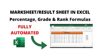 How to Create MarkSheet in Excel  Result Sheet in Excel [upl. by Muna681]