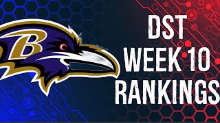 Top 12 DefenseDST Rankings Week 10 Fantasy Football [upl. by Nadnarb]