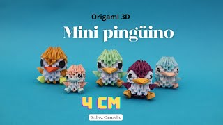 Cómo Hacer un mini pingüino en Origami 3D  4 cm   Bethoz Camacho [upl. by Samanthia926]