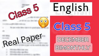 Class 5 English December Bimonthly 2024 Real Paper Leaked Punjab Board pseb [upl. by Nabala]