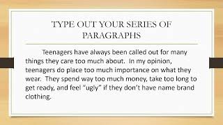 OSSLT  How to Write the Series of Paragraphs [upl. by Aineles]