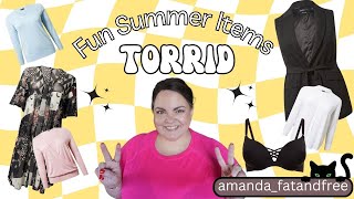 What a fun Torrid haul and try on  Summer 2024  Size 5 Size 6  AmandaFatandFree [upl. by Tessy]