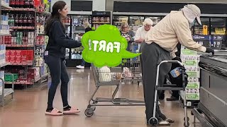 Old Man Farts On the People Of Walmart Loud Wet Fart Prank [upl. by Synn]