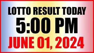 Lotto Result Today 5pm June 1 2024 Swertres Ez2 Pcso [upl. by Orabla]