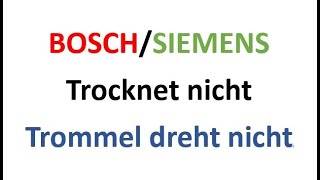 SiemensBosch Trockner  trocknet nicht richtig Trommel dreht sich nicht mehrRiemen gerissen [upl. by Ahsinrat]