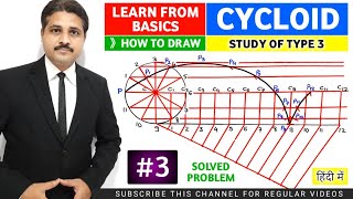 HOW TO DRAW CYCLOID SOLVED PROBLEM 3 IN ENGINEERING GRAPHICS AND ENGINEERING DRAWING IN HINDI [upl. by Ennovehc]