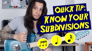 DO YOU KNOW YOUR SUBDIVISIONS  Pete amp Vinnie 3Minute Guitar Tips [upl. by Eglantine28]