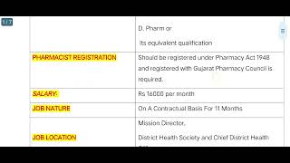 pharmacist posting under NHM scheme [upl. by Htirehc]