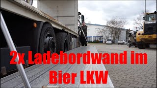 2x Ladebordwand im Biertransporter MAN Getränke LKW mit einem speziellen Getränkeaufbau [upl. by Fabian]