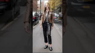 Leather Jacket with Tapered Chinos and Loafers stylebook fashion fallwinterfashion [upl. by Jodee]