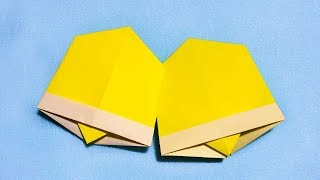 クリスマス折り紙 簡単ベルの折り方音声解説付☆Origami how to fold an easy bell [upl. by Tamas926]