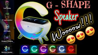 🤩 G Shape Bluetooth Speaker  RGB Lights  FM Radio  Card Support  Unboxing Review  Low Price Buy [upl. by Raven]