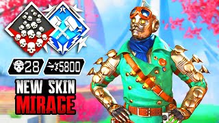 NEW MIRAGE 28 KILLS AND 5800 DAMAGE IN AWESOME GAME Apex Legends Gameplay Season 20 [upl. by Naivatco497]