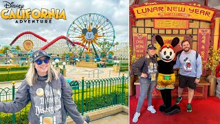 Disney California Adventure MY FIRST TIME Cars Land Pixar Pier Lunar New Year Avengers Campus [upl. by Kironde]