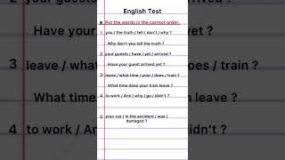 English Grammar  Rearrange the sentences [upl. by Andee]