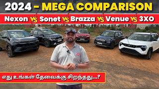 2024 Mega SubCompact SUV Comparison  XUV 300 Vs Brezza Vs Nexon Vs Kia Sonet Vs Hyundai Venue [upl. by Tavie]