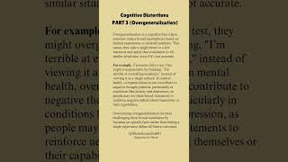 OvergeneralizationCognitive Distortions explore mentalhealth shorts shortvideo psychology [upl. by Norling]