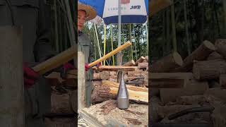 Conical drill bit wood splitting process [upl. by Tully104]