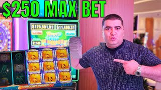 Craziest Session On ORIGINAL Huff N Puff Slot Machine 250 MAX BETS [upl. by Nnaasil]