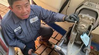 How to change Volvo penta lower unit gear oil [upl. by Roinuj]