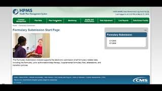 Health Plan Management System HPMS – Formulary Submission Training [upl. by Llemar894]