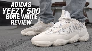 Adidas YEEZY 500 Bone White REVIEW amp ON FEET [upl. by Anayrb254]