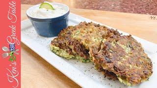 Greek Style Zucchini Fritters  Kolokithokeftedes Recipe  Ken Panagopoulos [upl. by Reivaz]