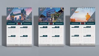 Calendar Design 2023  How to Make Calendar In Illustrator Tutorial  Unix Creative Designer [upl. by Mylo895]