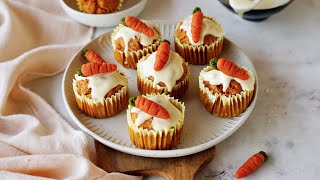 Healthy Carrot Muffins Vegan GlutenFree OilFree [upl. by Ettelohcin]