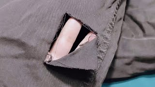 Teach yourself amazing sewing skills to fix a hole in your pants with just a needle and thread [upl. by Aeret216]