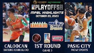 MPBL HIGHLIGHTS PASIG CITY VS CALOOCAN PLAYOFFS 1ST ROUNDGAME 3 OCTOBER 20 2023 [upl. by Aniaj]