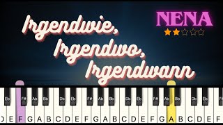 Nena  Irgendwie irgendwo irgendwann  Piano Tutorial Medium [upl. by Nnairol]