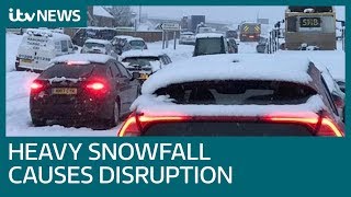 Travel disruption continues as heavy snowfall heads east  ITV News [upl. by Karen]