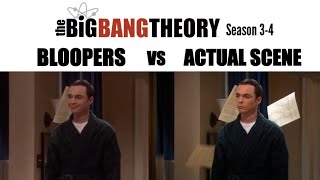 The Big Bang Theory Season 3 amp 4  Bloopers VS Actual Scene [upl. by Aidole]