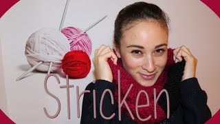 Stricken lernen für Anfänger  Schal  Rundschal  Anleitung  DIY  selber machen  Tutorial [upl. by Linette778]