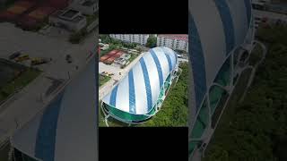 ETFE ROOF STEEL STRUCTURE FOR BASKETBALL SPORT CENTER membrane etfe architecture steelstructure [upl. by Esir]