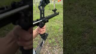 Steelball cartridge to shoot balloons😎 slingshotbow archerygame shootinggames compoundbow [upl. by Nauqes]