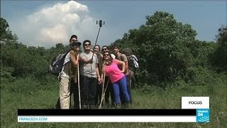 DR Congo Tourists return to Mount Nyiaragongo volcano [upl. by Peirsen]