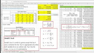 310 Kendalls Tau c Stuarts tau c for ordinal association measurement in Excel [upl. by Elodea949]