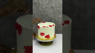 All redvelvet whipped cream cake with palette painting whippedcream birthdaycake [upl. by Anuaek659]