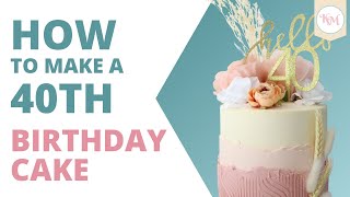 How to Make a 40th Birthday Cake From Home  Using Amazon Cake Decor [upl. by Atteugram]